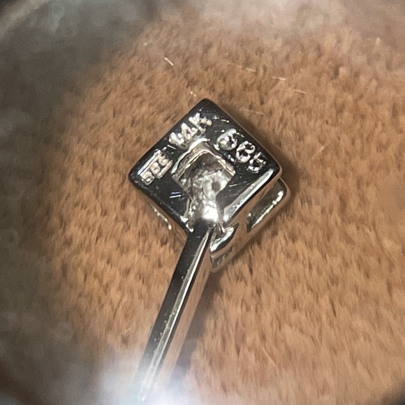 Solid Stamped 14K 585 White Gold Pearl Natural Diamond Pendant for Necklace - Picture 9 of 11